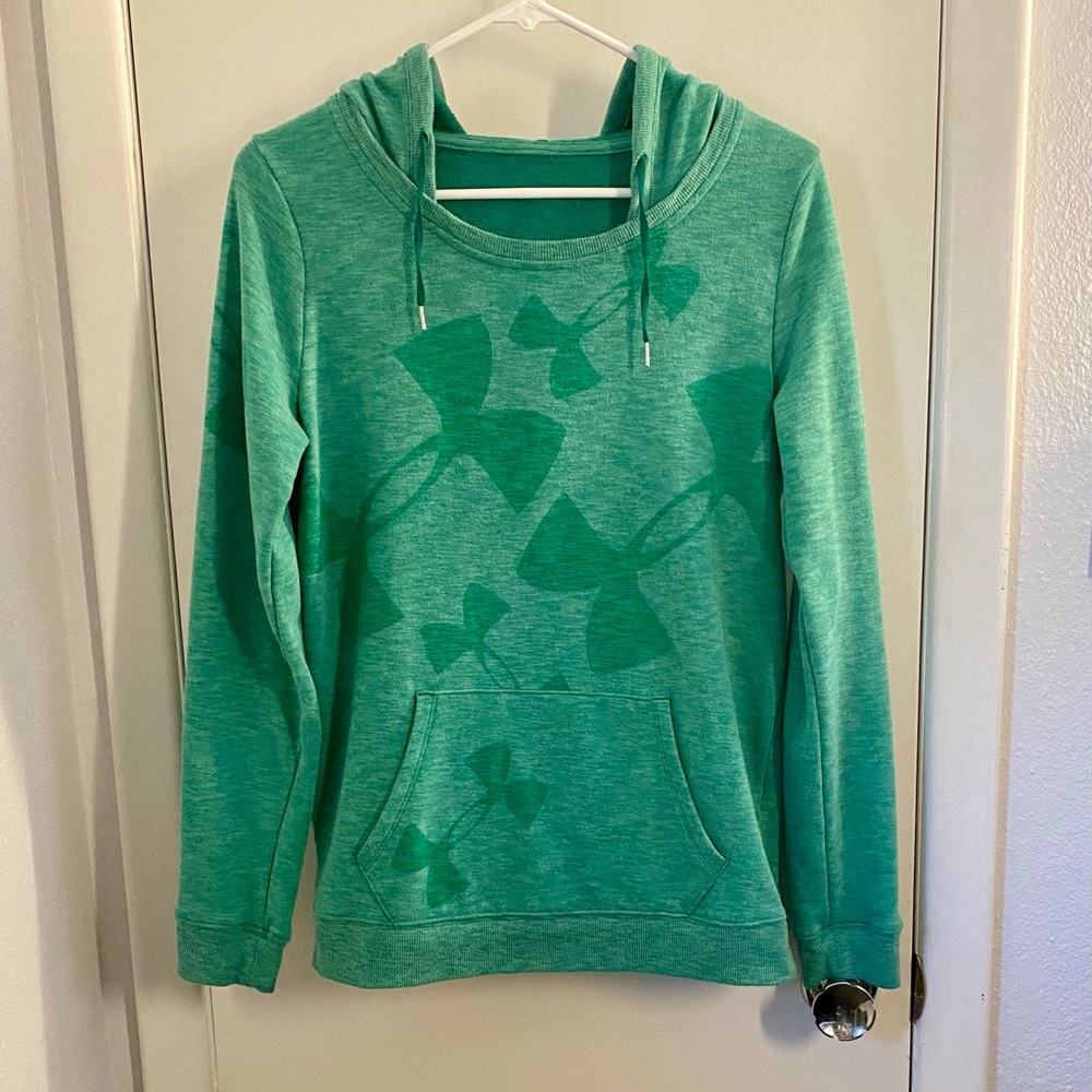 Under Armour pullover hoodie, heather green  (M)